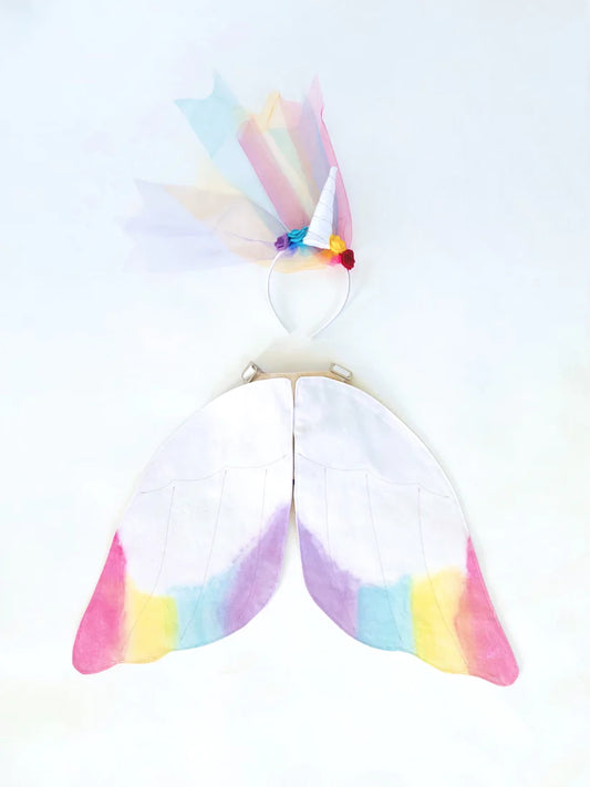 Handmade rainbow unicorn headband and wings are perfect for your pegasus lovers!