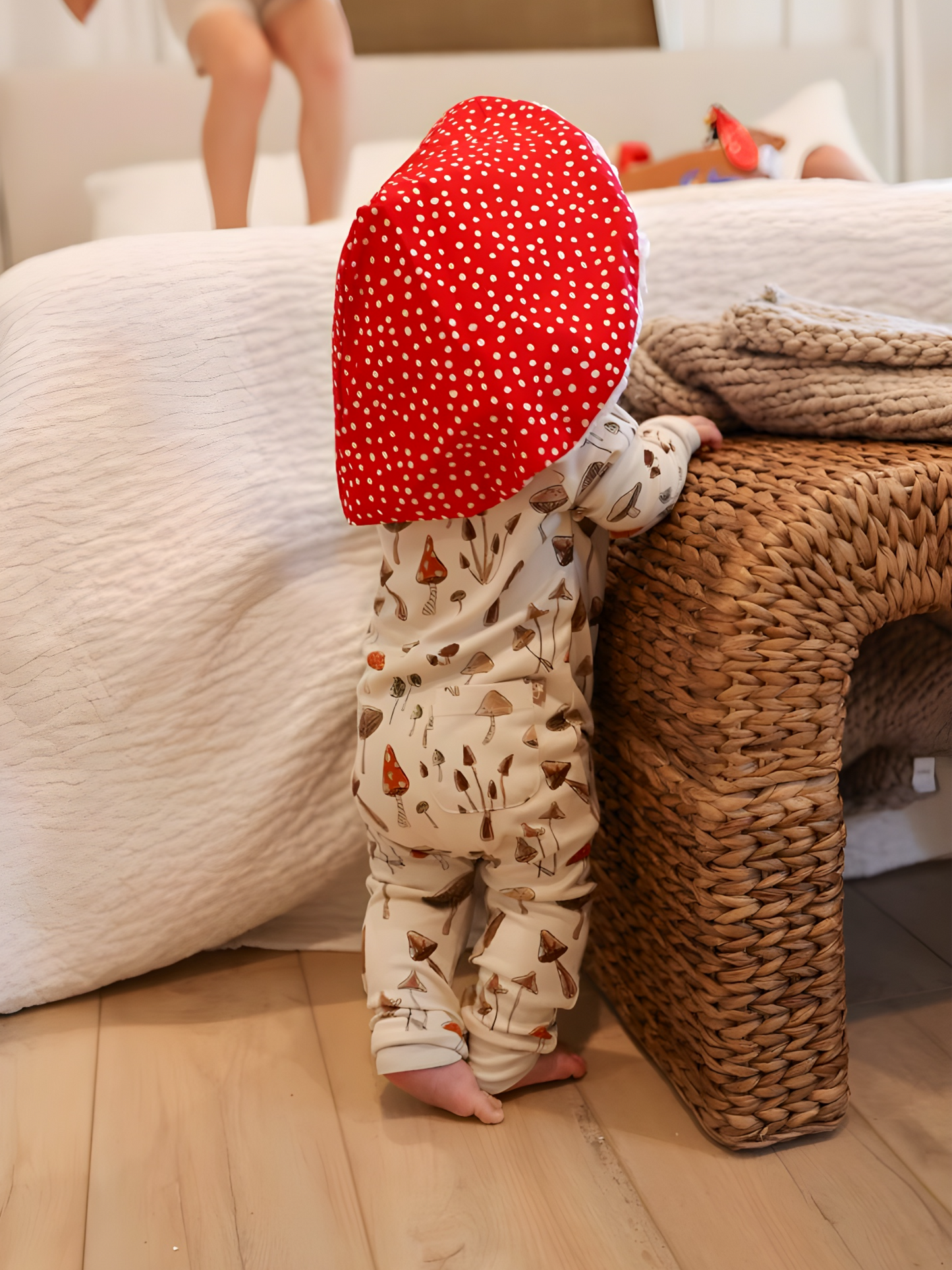 Halloween mushroom costume for baby boy or girl.