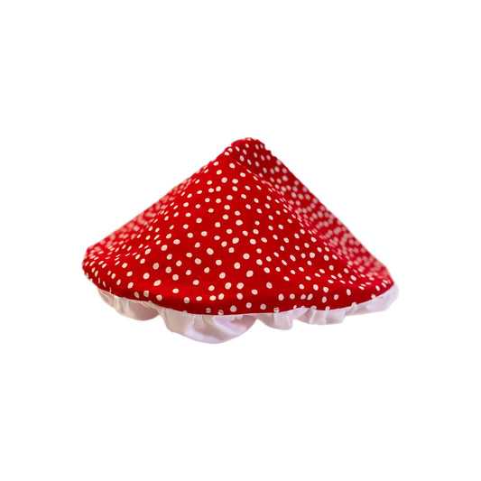 Kids mushroom hat costume for pretend play.