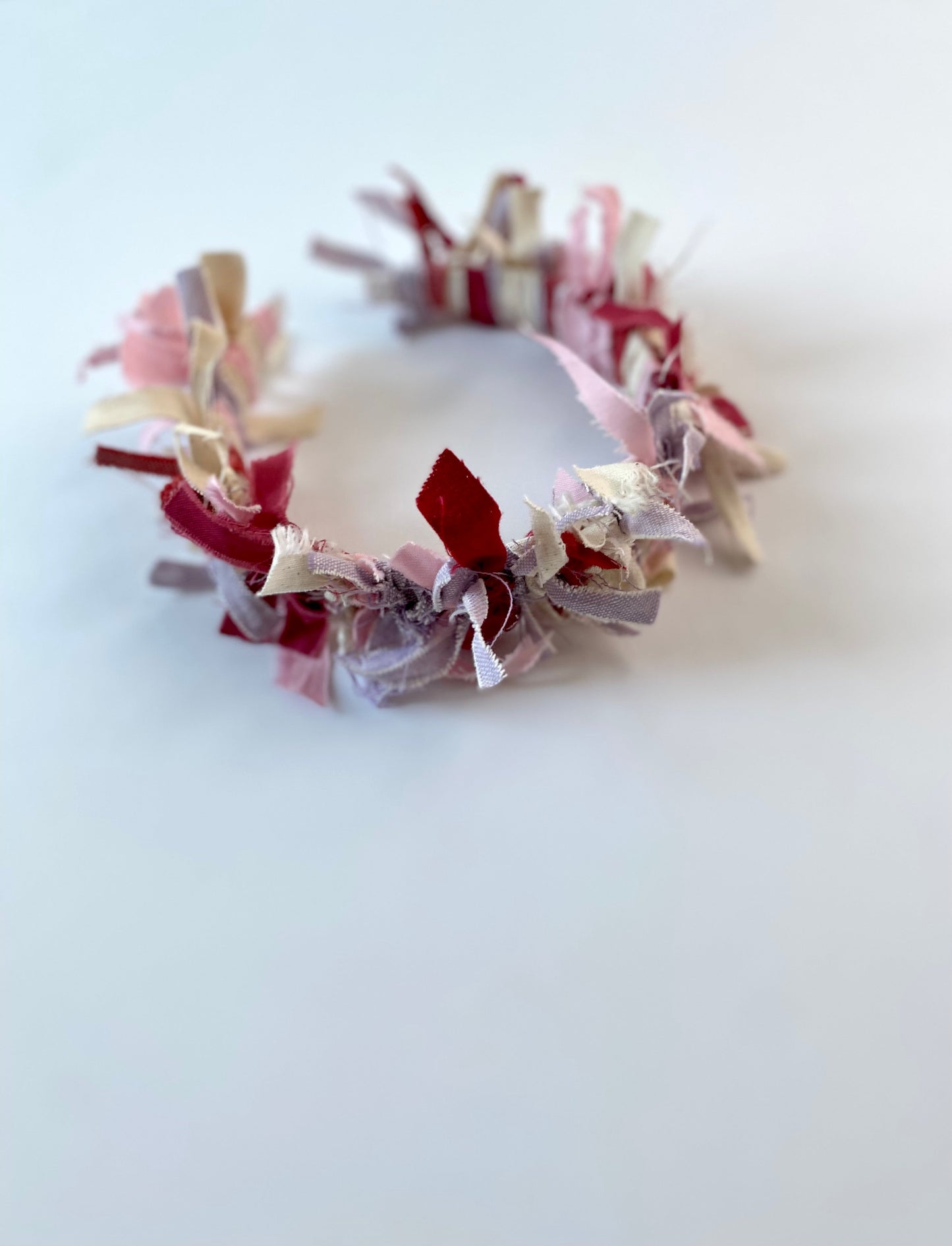 Dress up crown made of cotton scraps.