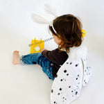 Jack Be Nimble Kids white leopard moth costume.