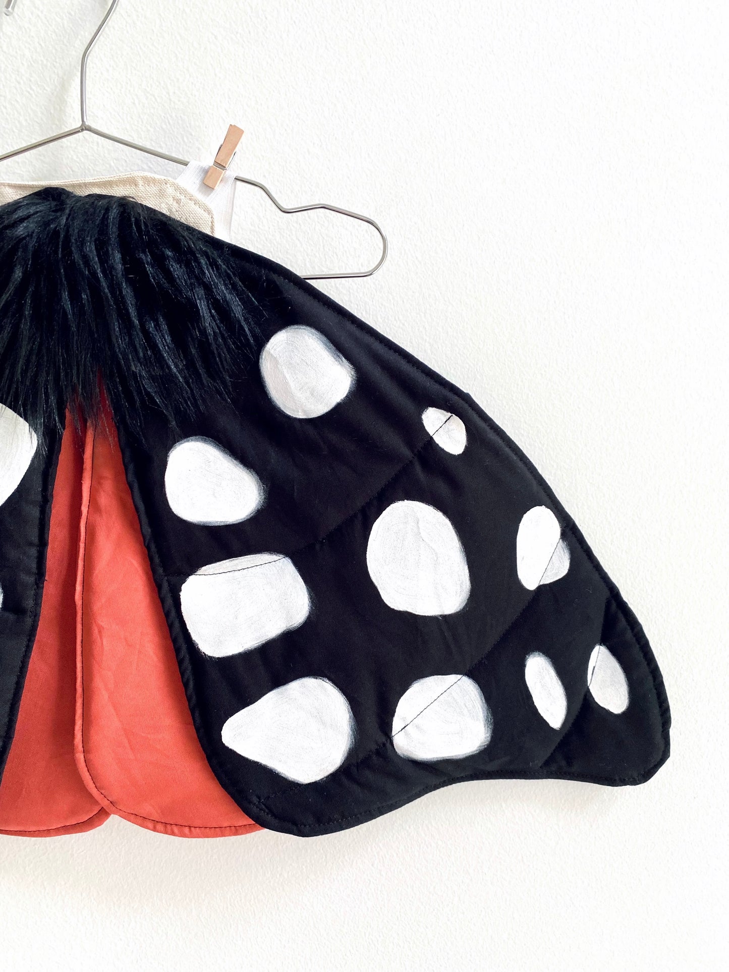 Spotted black moth costume wings for kids.