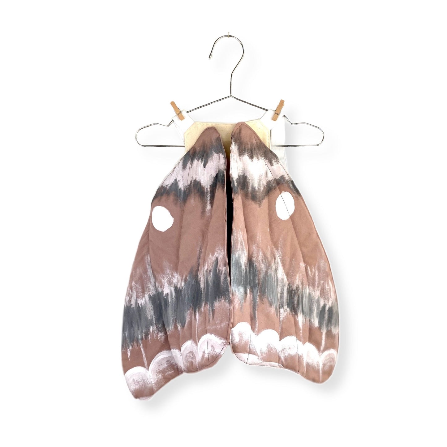 Brown moth costume wings for kids pretend play.