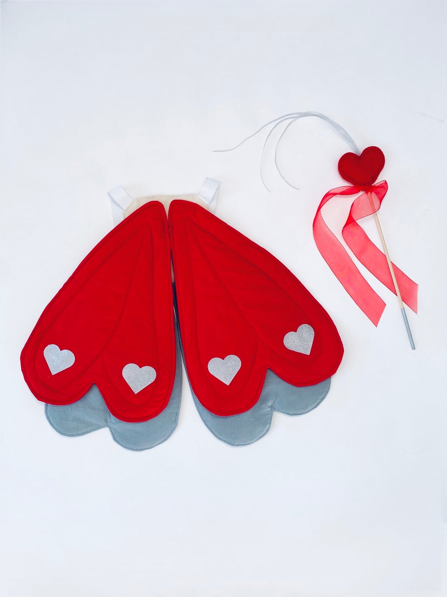 Cupid wings heart costume for kids and toddlers.