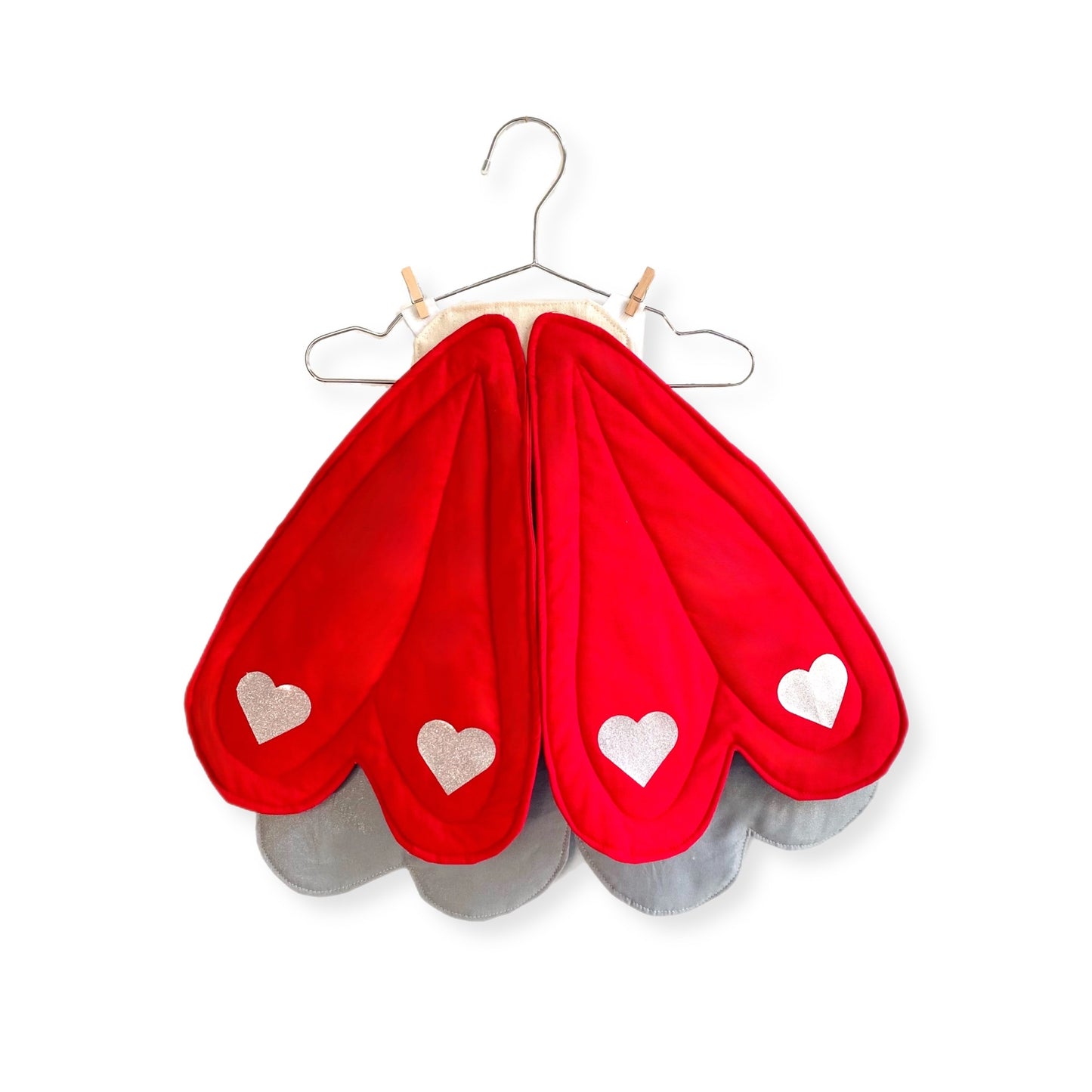 Cupid wings with red heart wings for kids.