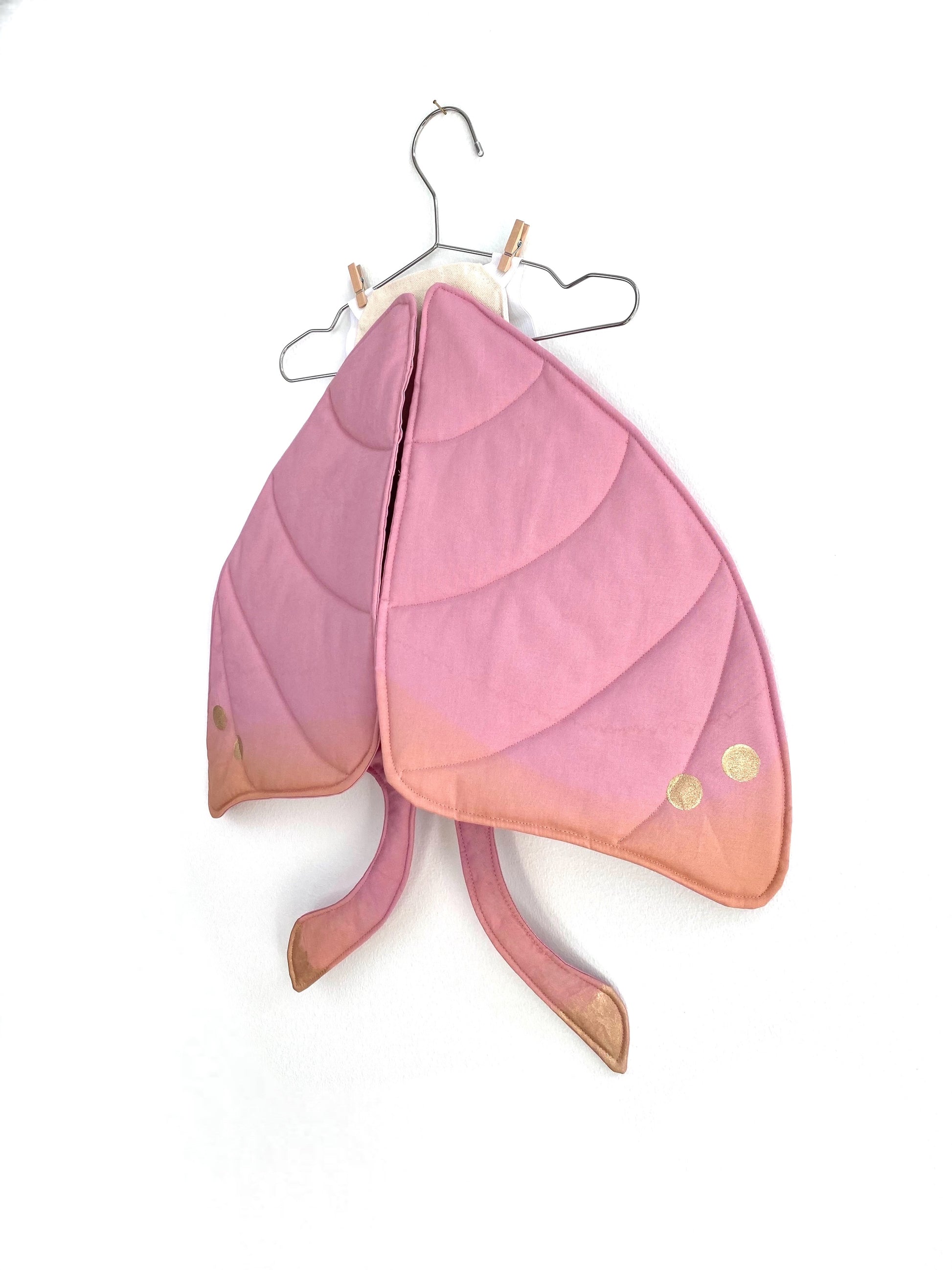 Pink moth wings for kids imaginary open-ended play time.