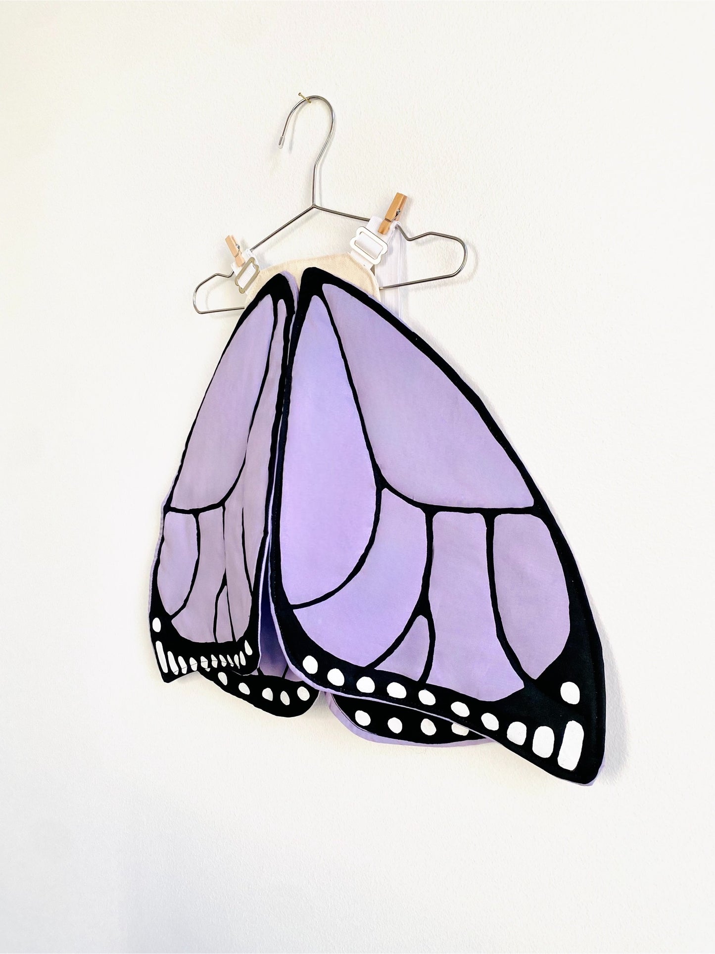 Purple butterfly costume for kids pretend play.